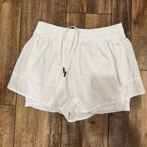 Ultra Performance Womens White Double Layer Athletic Running Shorts Size S